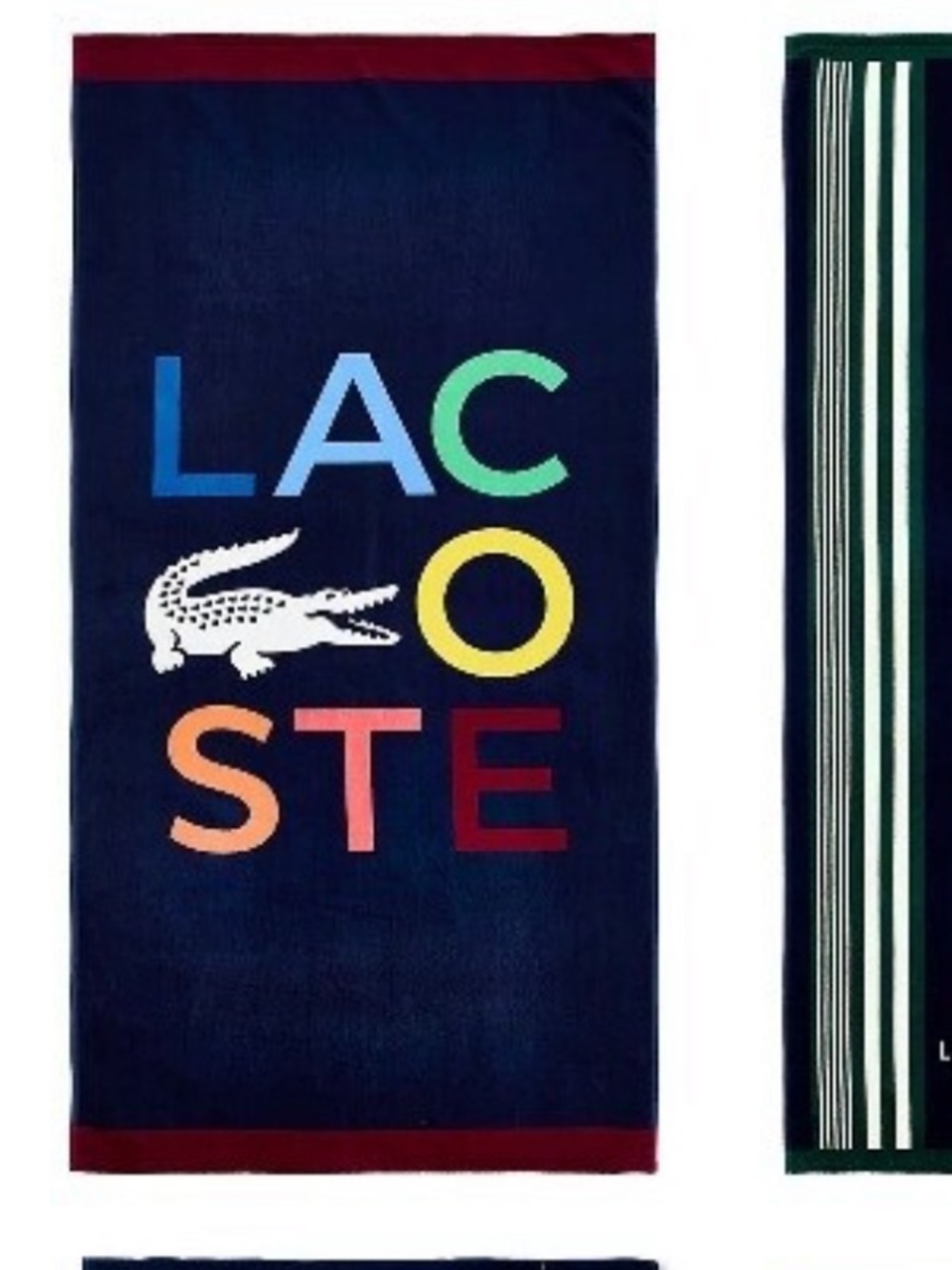 Lacoste Navy Cotton with Pink and Yellow Colorblock Accents 36x72 high quality